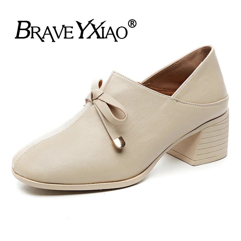 

Sweet Ladies Fashion Shoes Women Square Heels Shoes 2019 Casual Students Shoes Elegant Woman Pumps Height Increasing 6cm B003