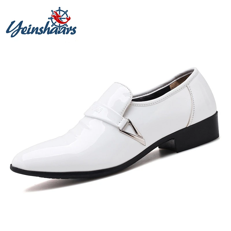mens white patent leather shoes