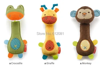 

Free shipping pet dog puppy sound toy BB squeaker CE playing plush toys for pet soft fabric crocodile/Giraffe/monkey 10pcs/lot