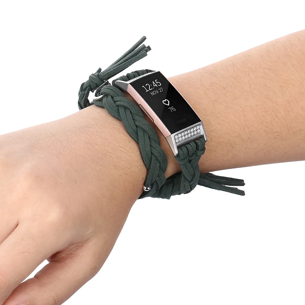 Пеньковая веревка ручной тканый ремешок для Fitbit Charge 3 Смарт аксессуары ремешок для часов браслет