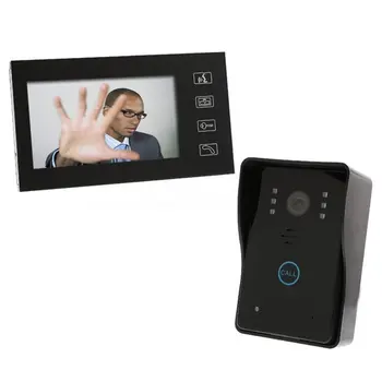 

7" LCD Wired Touch Key Video Door Phone Doorbell Entry Intercom System IR Camera