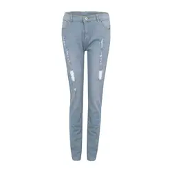 Для женщин с высокой талией брюки для девочек зимние стрейч Основные обтягивающие джинсы женские плюс размеры Джинс