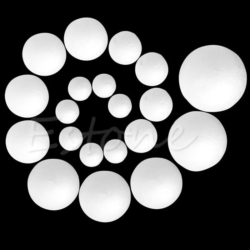 1PCS 20-80mm Modelling Polystyrene Styrofoam Foam Ball White Craft Balls For DIY Christmas Party Decoration Supplies