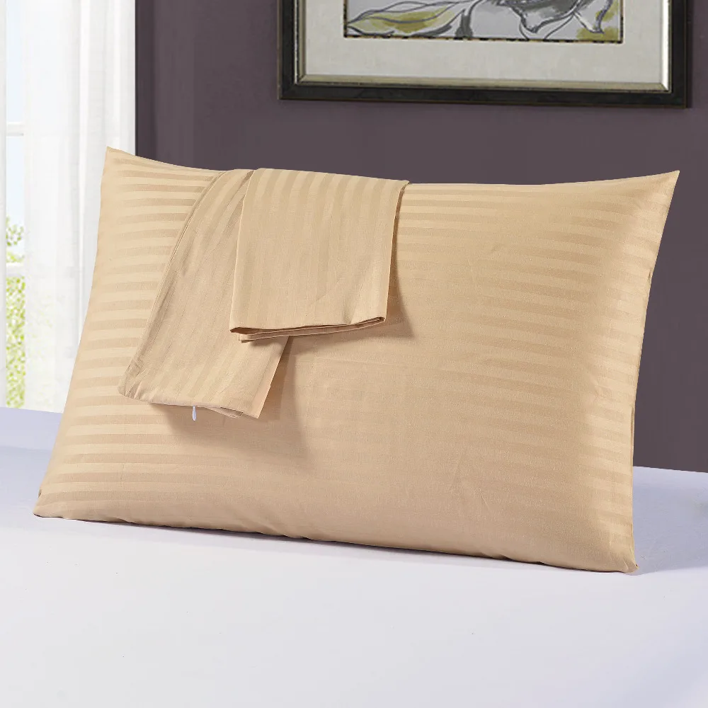 WLIARLEO Solid Stripes Pillowcase 2PCS Cotton Pillowcase decorative