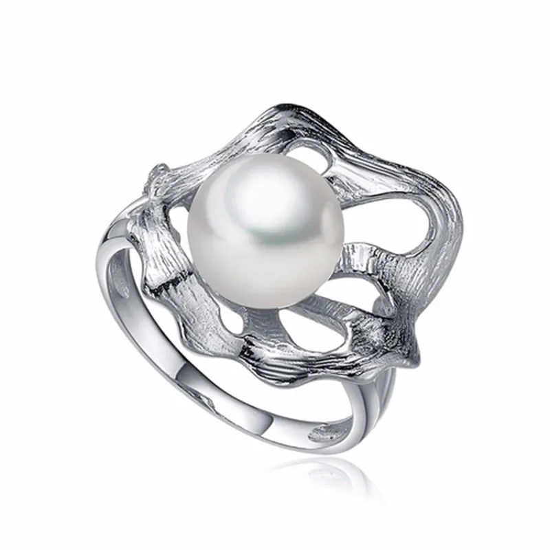 Sinya серебряное жемчужное кольцо с 9-9,5 мм натуральным пресноводным жемчугом 925 Стерлинговое серебро ювелирные изделия подарок для женщин любовник для свадебной вечеринки