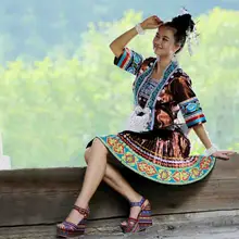 Женская Вышивка Одежда хмонг hmong одежда hmong Китайская одежда танцевальные костюмы для выступлений одежда miao