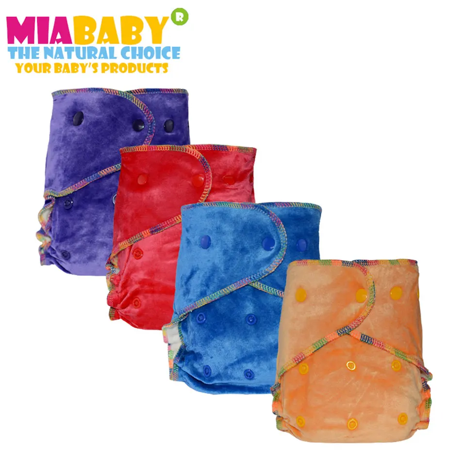 Miababy(6pcs/lot) Washable ReusableBamboo Velour AI2 Cloth Diaper,For 5