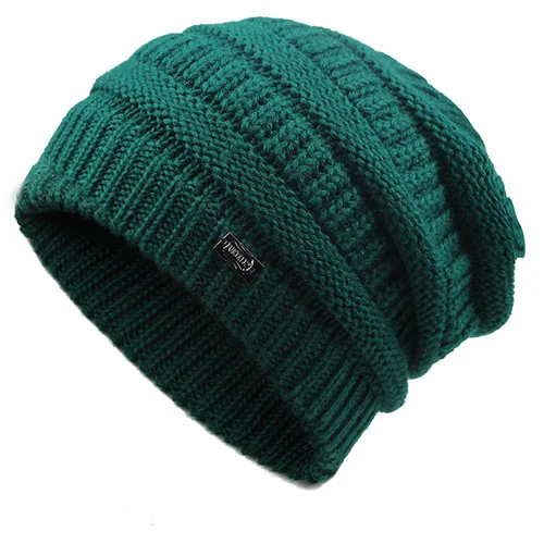 FURTALK, Зимняя шерстяная шапка бини для женщин, зимняя вязаная громоздкая шапочка, теплая Дамская шапка Skullies, женский шерстяной чулок, шапка - Цвет: Dark Green