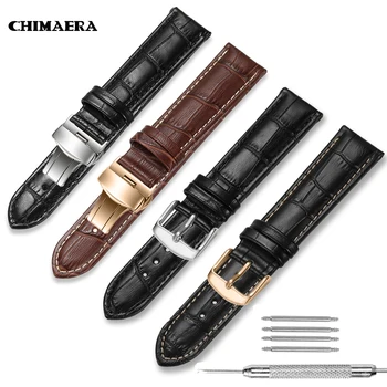 

CHIMAERA Watch Bands Genuine Leather Strap 18mm 19mm 20mm 21mm 22mm 24mm Padded Croco Pattern for Tissot Seiko Omega Watchband