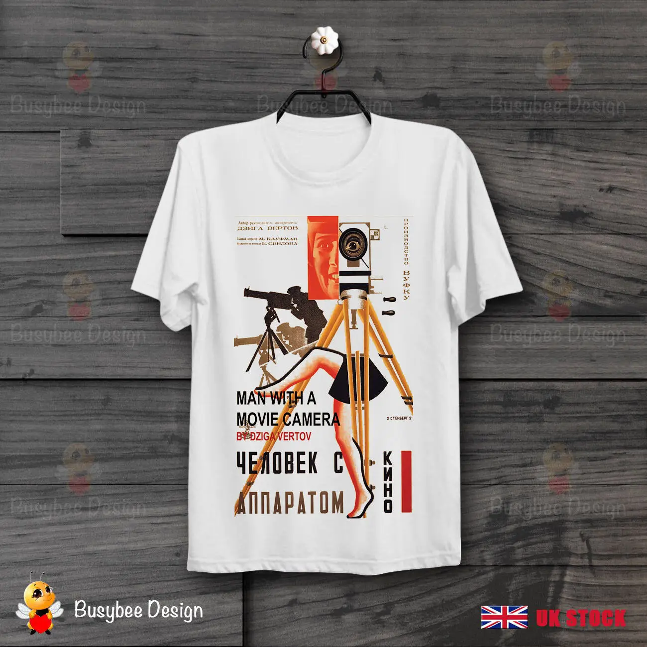 

Man with A Movie Camera Soviet Movie USSR Vintage Film Poster Unisex T Shirt B81 Gift Print T-shirt hip hop funny tee