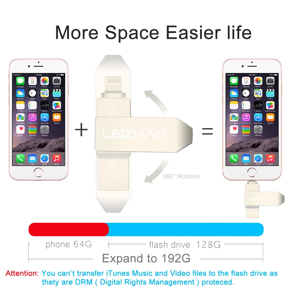 LEIZHAN флеш накопитель USB 3 0 Флешка 128 ГБ для iPhone XR Xs Max X 8 7 6 64 32 16 брелок|USB