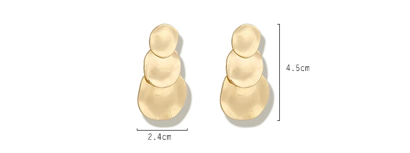 Серьги Peri'sBox в богемном стиле из металла с несколькими монетами для женщин, минималистичные серьги с тремя дисками, геометрические круглые серьги, бижутерия