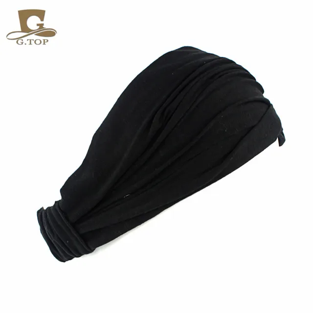 Ladies cotton Hairband Head Band Headband Wrap Neck Head Scarf Cap 2 in 1 Bandana 5