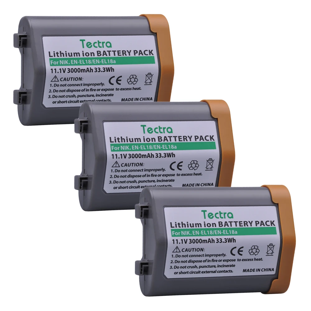 3Pcs Battery for Nikon EN-EL18, EN-EL18a, EN EL18a, ENEL18, EN EL18, ENEL18a, MH26a, MH-26a, MH-26 and Nikon D4, D4S, D5 Camera