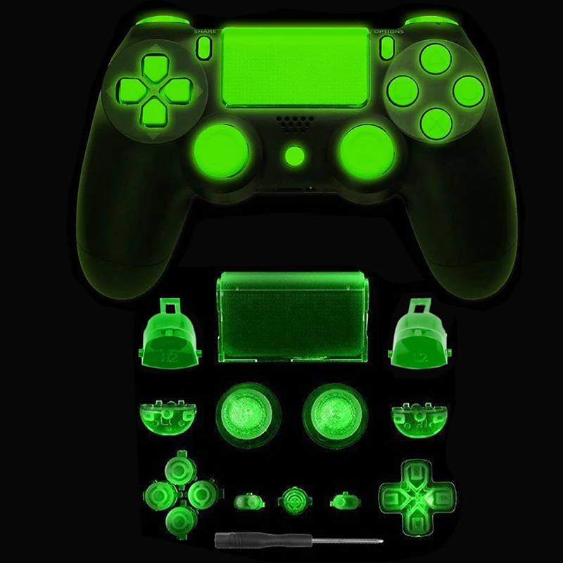 Светится в темноте Полная кнопка для PS4 Slim controller JDS040 набор триггеров Dpad Thumb sticks Pro