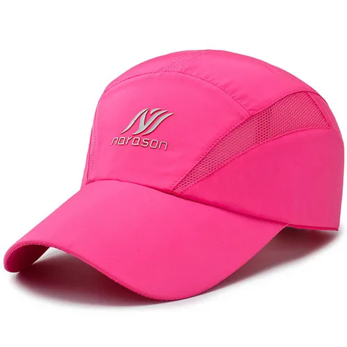 Мужская Летняя Спортивная Кепка бейсболка кепка Солнцезащитная для женщин для тренажерного зала, тенниса, кепки для бега, кемпинга, кепки для бега, дышащая быстросохнущая Кепка - Цвет: rose red