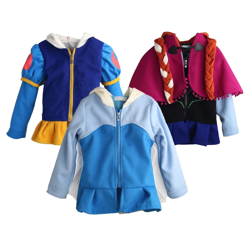 

2019 NEW Kids Girls Coat Snow Queen Elsa Anna Outwear Coat Cotton Baby Jacket Princess Clothing Outfits Cute Hoodies Clothes