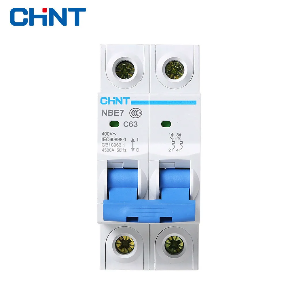 

CHNT 2P 63A Miniature Circuit Breaker Household Type C Air Switch Moulded Case Circuit Breaker
