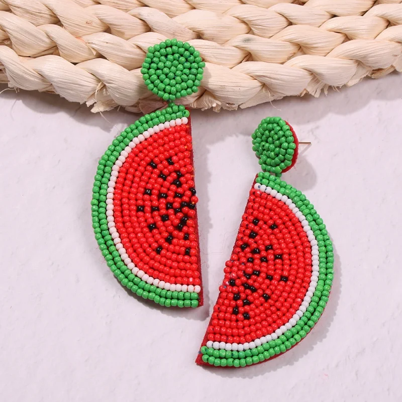 Lalynnlys Cute Cherry Watermelon Pineapple Drop Earrings New Fashion Rhinestone Fruit Dangle Earrings Ear Accessories Hot E60491