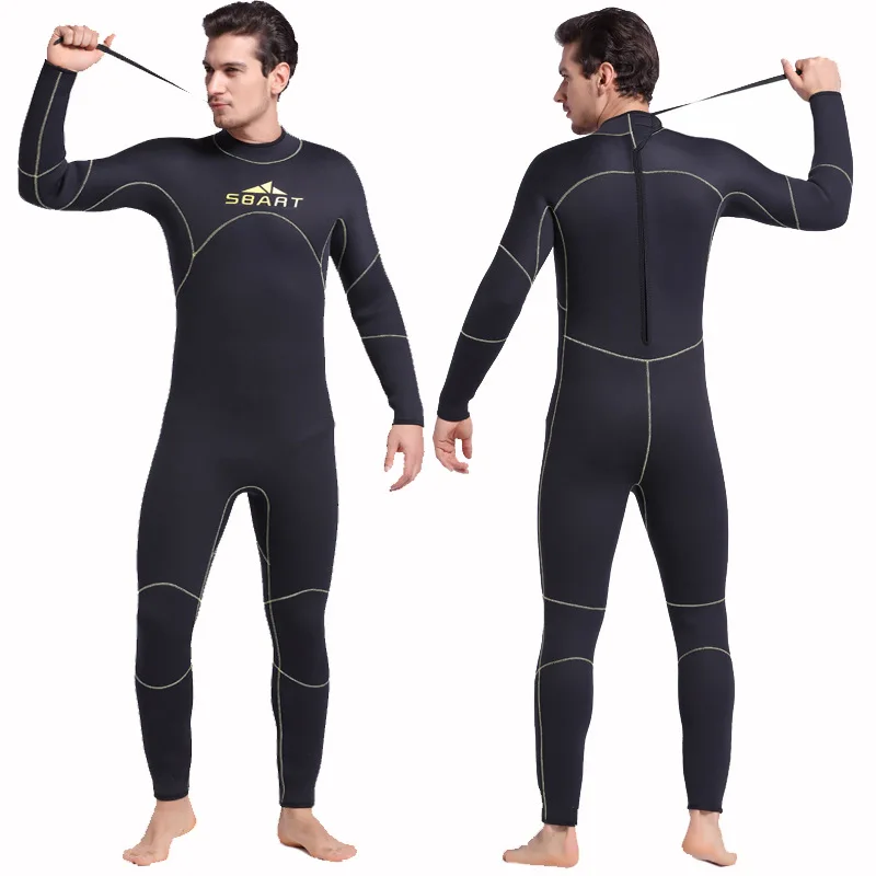 

Men Plus Size Diving Wetsuit Keep Warm 5mm Neoprene One Pieces Full Suit Blind Stitching Jumpsuit Surfing Suit Wet Suits Black
