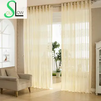 

Slow Soul Beige Chinese Wind Back Curtain Geometric Pleated Tulle Curtains For Living Room Kitchen Bedroom Roman Tende Blinds