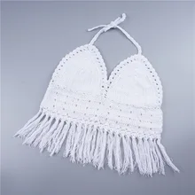 В богемном стиле Для женщин купальный костюм, пикантный купальник с кисточками, топ c бретелькой через шею лето на низкой подошве; женские пляжные Топ c бретелькой через шею