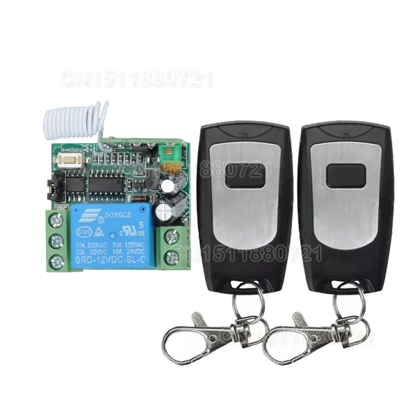 

factory sell directly Auto door opener 12V wireless remote control switch system 2 transmitter & 1receiver Mini size 315/433MHZ