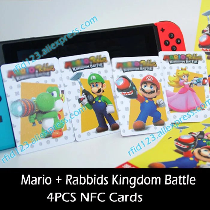 4 шт NFC карта Amiibo карта для Марио+ Rabbids Королевство Битва - Цвет: Card Edition