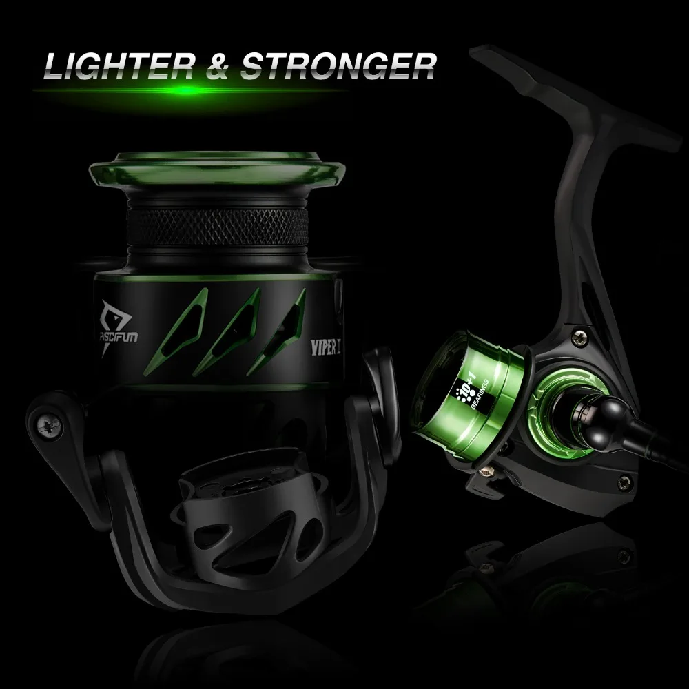 Piscifun Viper II Spinning Reel 6.2:1 High Gear Ratio 10+1 Bearings Fishing Reel 12kg Max Drag Ultra Light Spinning Fishing Reel