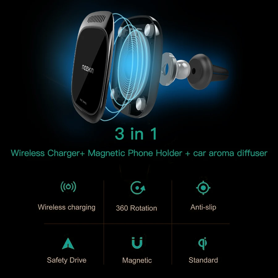 Nillkin Ароматический диффузор магнитный беспроводной Автомобильный Держатель зарядного устройства для samsung Galaxy S10 S10+ S9 для Xiaomi 9 для iPhone Xs Max X Xr