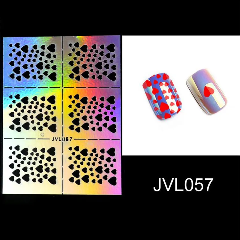 Mtssii полые лазерные наклейки для ногтей, набор трафаретов, Гель-лак для ногтей, виниловые наконечники, руководство по переводу, шаблон, наклейки для ногтей, наклейки s 1 лист - Цвет: J72133