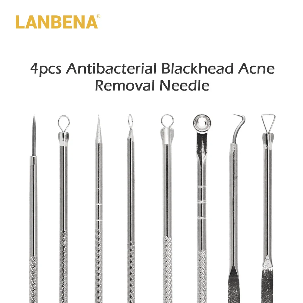 Блестящие silverAcne удаление иглы Acne пуговицы прыщ угри и комедона акне Extractor Remover