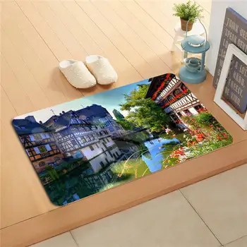 

W620#25 Custom strasbourg petite france Painting Doormat Home Decor Door mat Floor Mat Bath Mats foot pad F-#20