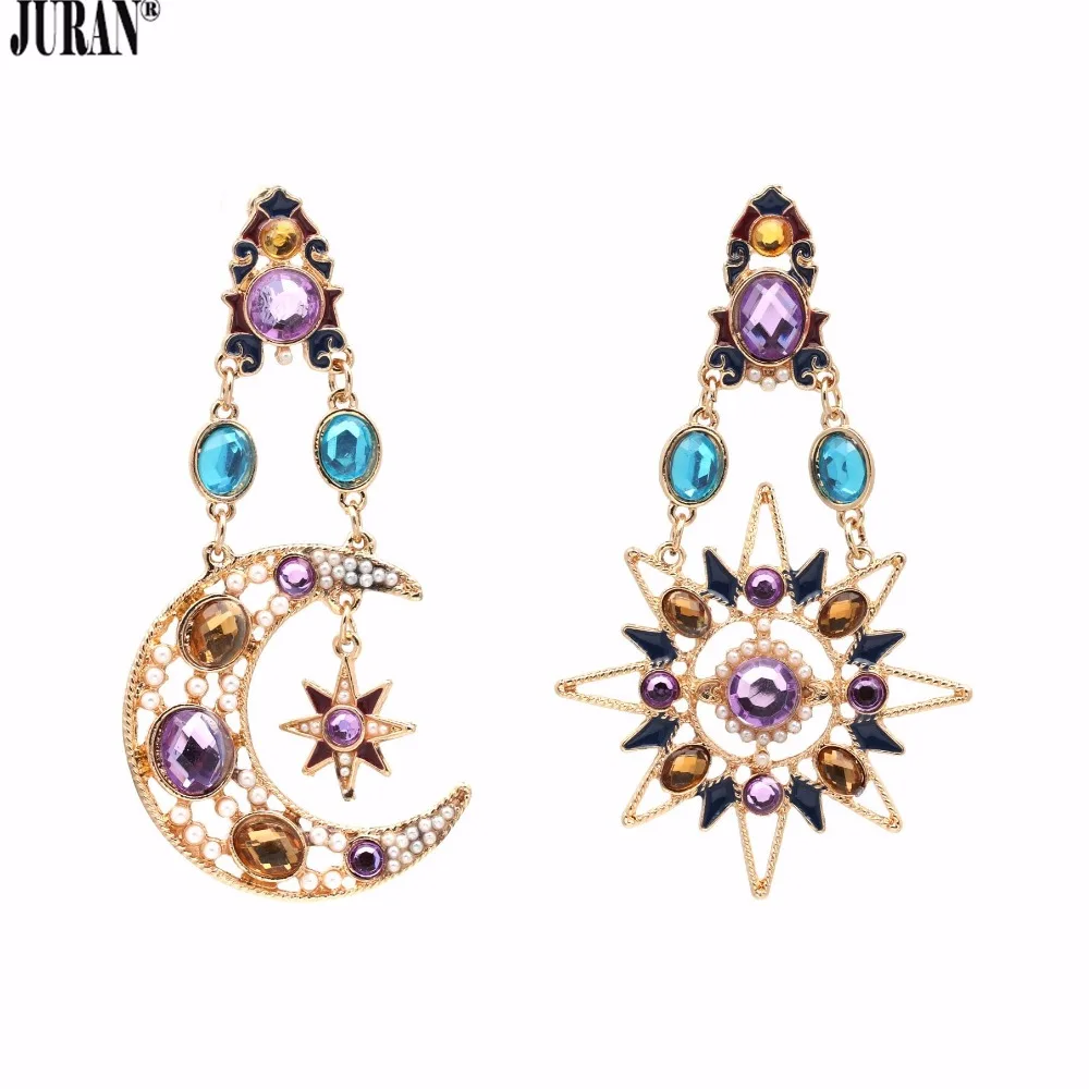 JURAN модный дизайн у моря серьги звезда и луна кулон серьги с бриллиантами милые эффектные Brincos очаровательные подарочные украшения