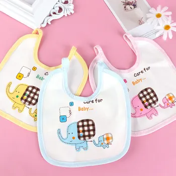

Cartoon Elephant Print Baby Bibs Girls Boys Gift Cotton Towel Feeding Stuff Burp Cloth for Baby Care Baby Accessories