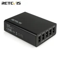 Retevis 5-Порты и разъёмы USB Wall Зарядное устройство 40 W/8A рабочего Multi Зарядное устройство станции для Retevis H777 RT22 Baofeng BF-888S Walkie Talkie C9062B