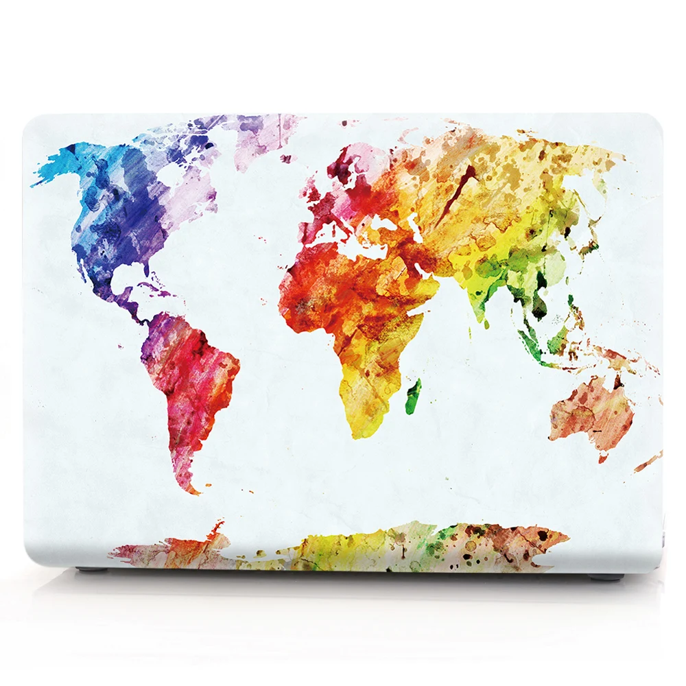 Cartoon World Map Coque for Macbook Air 11 13 Retina 12 13 15 Pro 13 15 2018 2016 Laptop Case PVC Air 13 A1989 A1707 A1990 Cover (7)