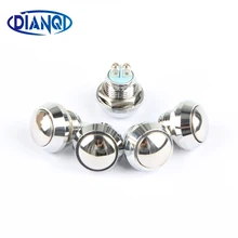 12mm metal push botton waterproof nickel plated brass domed push button switch 1NO momentary reset screw terminal 12QX.F.L
