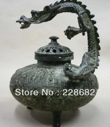 

christmas decorations for home+ China Old Bronze Dragon Incense Censer Free Shipping