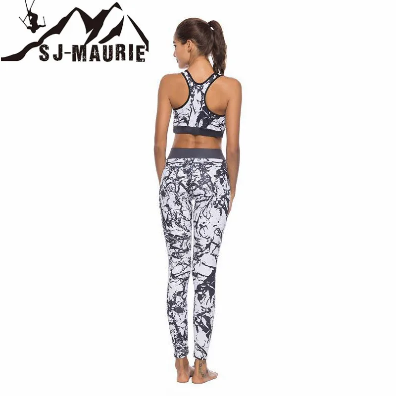 SJ Maurie 1 компл. домашний спортзал Фитнес Для Женщин Йога Printed Running бюстгальтер +