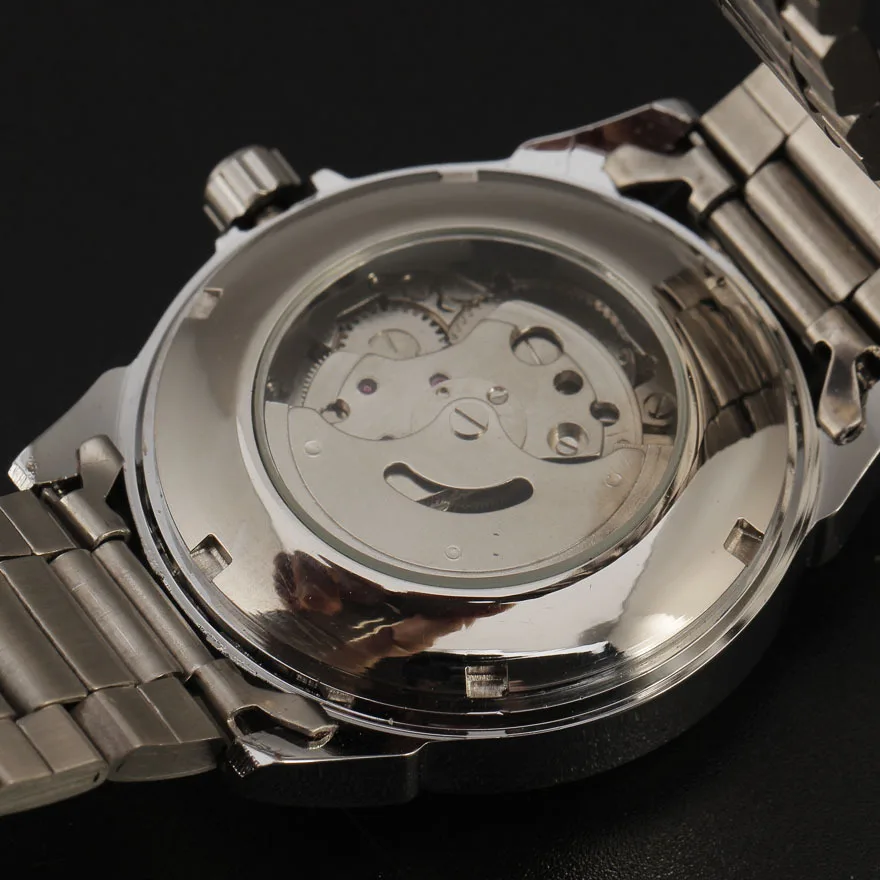 Мужские механические часы Winner с автозаводом и железным ремешком.|wristwatch mens