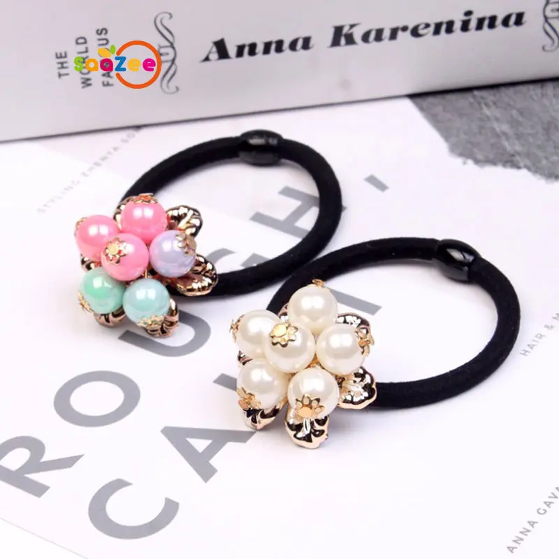 

1pcs HOT Korean hair accessories fashion Korean color crystal hair rope bow color beads head rope children hair rope