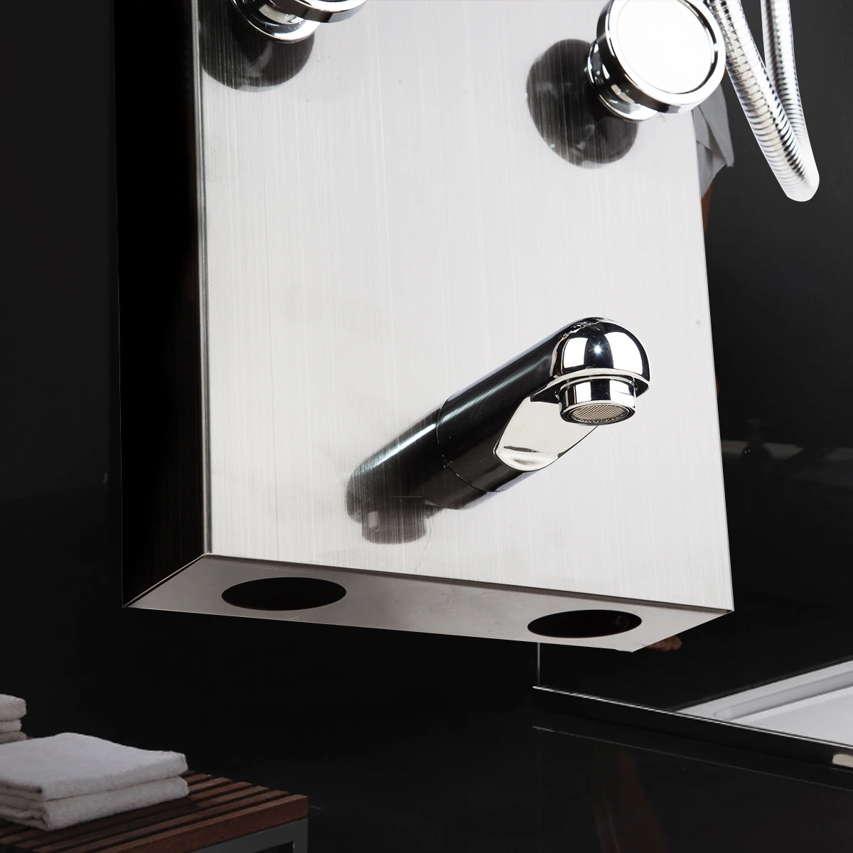 Flash Deal JIENI LED Bathroom Shower Faucet Temperature Digital Display Shower Panel Body Massage System Jets Towel Shower Column Faucet 5