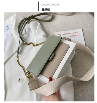 

2019 Green Chain Summer Fashion casual Women Bag Leather PU Shoulder Bag Mini Flap Crossbody Bags female Messenger Travel Purses