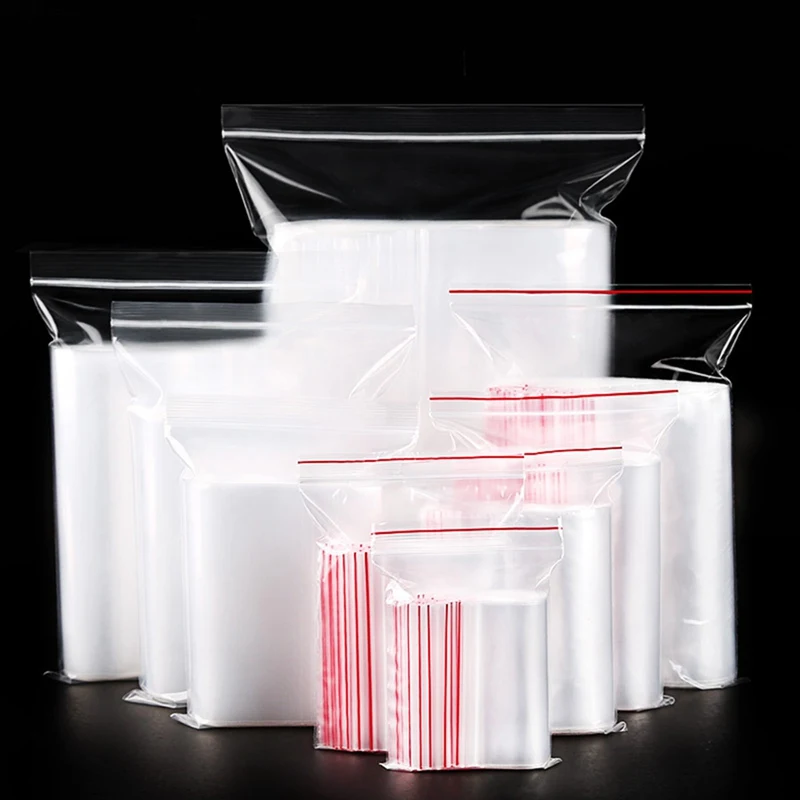100 Pcs Reclosable Plastic Ziplock Bags Jewelry Small