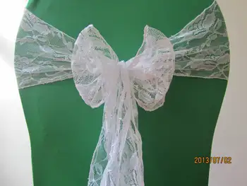 

Hot Sale White Lace Chair Sash For Chair Cover