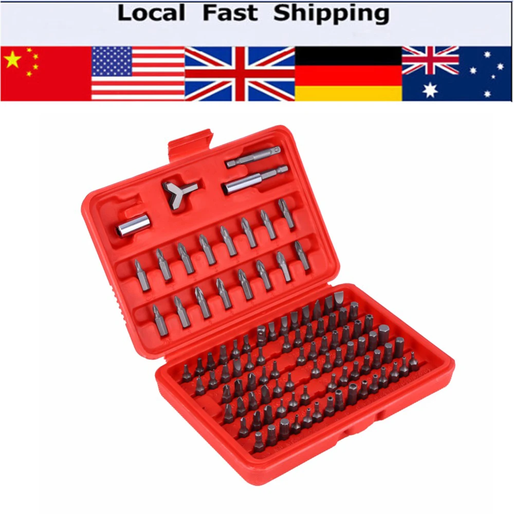 100pcs/set Professional Assorted Screwdriver Bits Set Sturdy Chrome