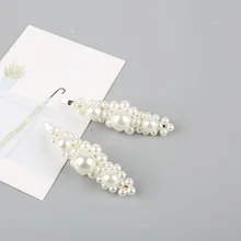 Ins стиль сладкие Золотые Серебряные Зажимы инструмент для укладки волос женские аксессуары для волос металлические шпильки с жемчугом Женские Простые волосы заколка