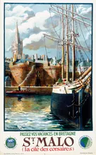 De Viaje de Francia carteles St Malo 1933 adhesivo mural clásico de lona pinturas decorativo Vintage cartel Bar decoración regalo