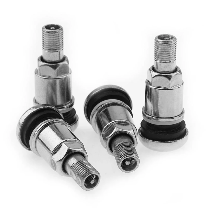 

4Pcs Bolt-in Stainless Car Motorcycle Wheel Tyre Tire Valve Stems with Dust Caps